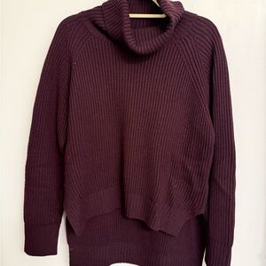 Wilfred Ribbed Cowl Neck Sweater - Deep maroon